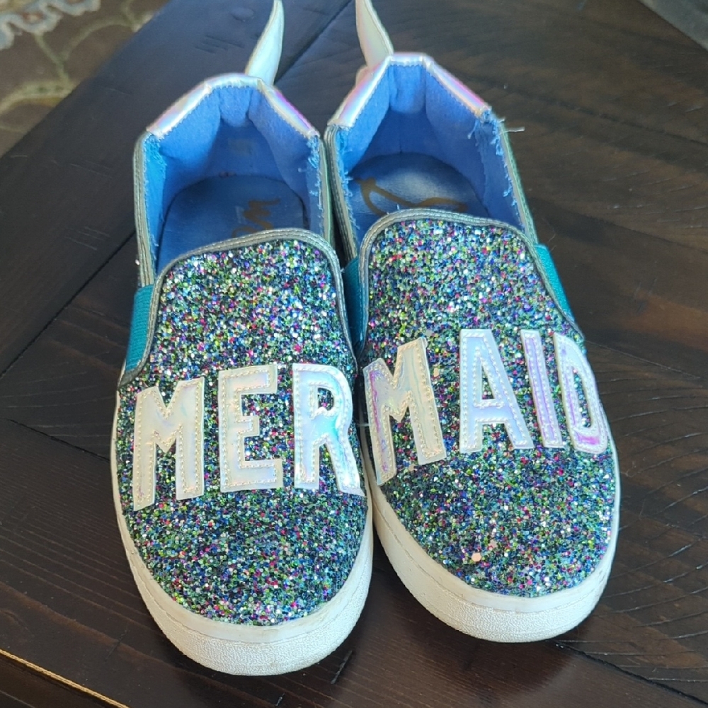 Sam Edelman Blue Mermaid Sparkle Sneakers